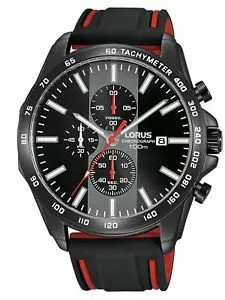【送料無料】腕時計 クロノネロwatch lorus man quarz gomma nero steel chrono  rm387ex9