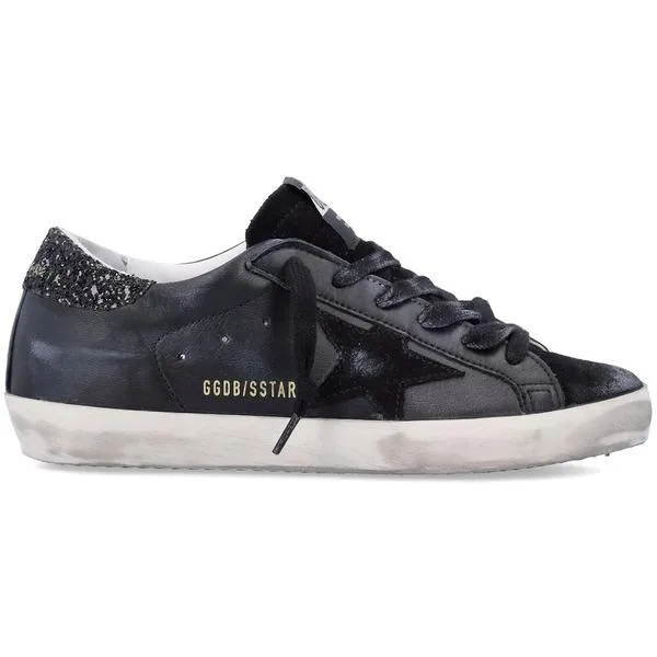 Golden Goose ゴールデングース レディース スニーカー Golden Goose Superstar Black Glitter Heel (Women's) 【サイズ US_7(24.0cm)】Black