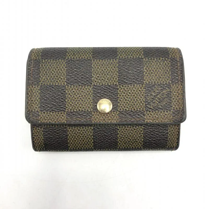 【中古】LOUIS VUITTON ポルトモネ･プラ M61930 ダミエ ブラウン ルイ・ヴィトン[10]