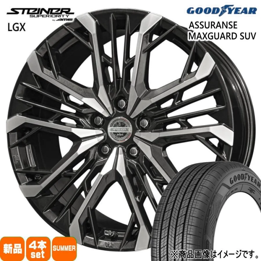 225/55R19 99V グッドイヤー ASSURANCE MAXGUARD SUV 夏用 サマータイヤ STEINER LGX クラウンクロスオーバー ハリアー