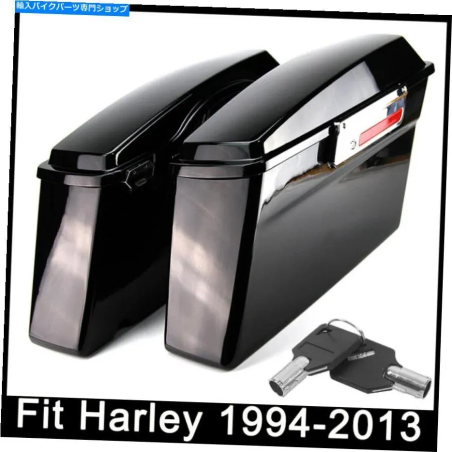 サイドバック グロスブラックハードサドルバッグサドルバッグのハーレーロードキンググライドフリード1993-13 Gloss Black Hard Saddle Bags Saddleba